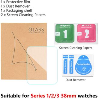 1/3Pcs Gehard Glas Film Screen Protector Voor Apple Horloge Screen Protector 42Mm 44Mm 40Mm 38Mm Voor Iwatch 5 4 3 2 1 6 Se for iWatch 123 38mm / 3 stukken