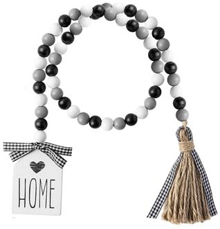 1/3Pcs Hout Bead Garland Met Kwasten Boerderij Rustieke Land Tiered Lade Decor 11UA