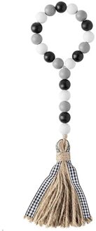 1/3Pcs Hout Bead Garland Met Kwasten Boerderij Rustieke Land Tiered Lade Decor 11UA