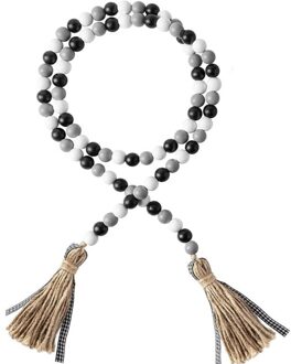 1/3Pcs Hout Bead Garland Met Kwasten Boerderij Rustieke Land Tiered Lade Decor 11UA