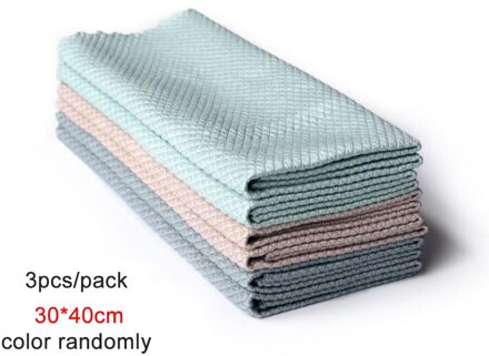 1/3Pcs Keuken Vodden Traceless Glas Vegen Handdoek Microfiber Schoonmaakdoekje Voor Vensterglas Auto Vloer Vodden Thuis schoonmaken Handdoek 3stk