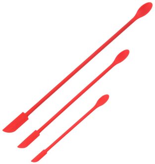 1/3Pcs Mini Spatels Zachte Siliconen Jar Cake Schrapers Hittebestendige Siliconen Gereedschap Voor Koken Bakken Keuken gadgets rood reeks