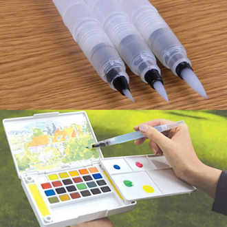1/3Pcs Refillable Ink Color Pen Water Brush Painting Calligraphy Illustration Pen Office Stationery MJJ88