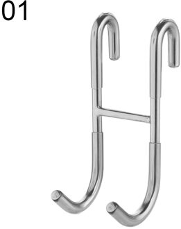 1/3Pcs Rvs Gratis Ponsen Haak Dubbele Haak S-type Kast Deur Zonder Trace Deur Hanger hanger Deur Terug Jas Haak 01