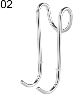 1/3Pcs Rvs Gratis Ponsen Haak Dubbele Haak S-type Kast Deur Zonder Trace Deur Hanger hanger Deur Terug Jas Haak 02