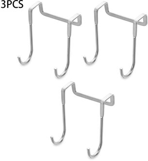 1/3Pcs Rvs Gratis Ponsen Haak Dubbele Haak S-type Kast Deur Zonder Trace Deur Hanger hanger Deur Terug Jas Haak 3stk