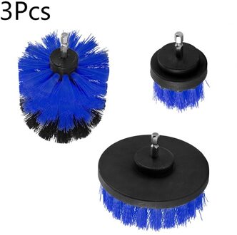 1/3Pcs Set Boor Power Scrub Schoon Borstel Elektrische Boor Borstel Kit Met Extension Voor Grout, tegels, Badkamer, Keuken & Auto 3stk 2-4duim blauw