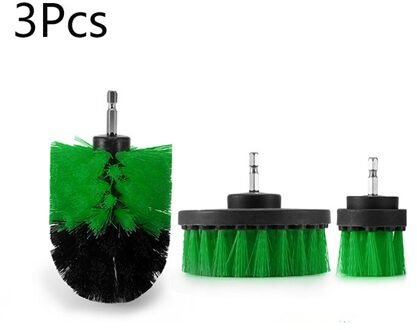 1/3Pcs Set Boor Power Scrub Schoon Borstel Elektrische Boor Borstel Kit Met Extension Voor Grout, tegels, Badkamer, Keuken & Auto 3stk 2-4duim groen