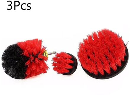 1/3Pcs Set Boor Power Scrub Schoon Borstel Elektrische Boor Borstel Kit Met Extension Voor Grout, tegels, Badkamer, Keuken & Auto 3stk 2-4duim rood