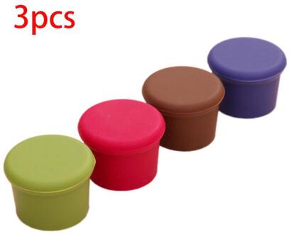 1/3Pcs Siliconen Wijn Stop Lek Gratis Wijnfles Cap Verse Houden Sealers Bier Drank Champagne Sluitingen Bar accessoires willekeurig kleur 3stk