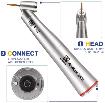 1:4.2 led contra angle 45 degree increasing handpiece with cartridge & middle shaft dental supply consumables