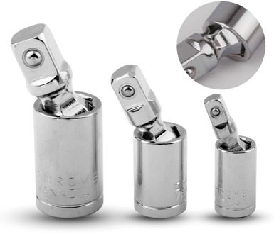 1/4" 3/8" 1/2" Universal Joint Set Ratchet Angle Extension Bar Socket Adapter Manual and Pneumatic Bendable Adapter Socket Tools