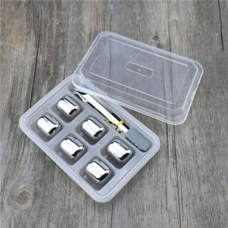 1/4/6Pcs Rvs Ijsblokjes, Herbruikbare Chilling Stones Voor Whiskey Wijn, houd Je Drankje Koud Langer 5L 6stk