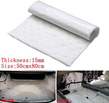 1/4/8 Stuks 15Mm 80X50Cm Geluid Warmte Isolatie Katoen Mat Anti-geluid geluid Deadener Hitteschild Mobiele Foam Sticker Bruin