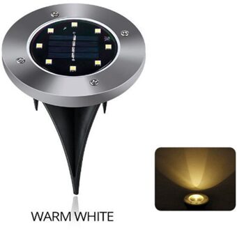 1/4/8 Stuks Solar Led Lampen In Grond Tuin Pathway Waterdichte 8Led Dek Licht Voor Huis Yard oprit Gazon Road Outdoor Decoratie warm wit / 1 stk