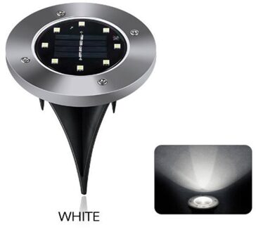 1/4/8 Stuks Solar Led Lampen In Grond Tuin Pathway Waterdichte 8Led Dek Licht Voor Huis Yard oprit Gazon Road Outdoor Decoratie wit / 1 stk