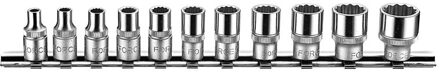1/4" Doppenset 6-kant 11 delig (SAE) 211105