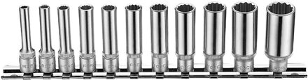 1/4" Doppenset lang 12-kant 11 delig (SAE) 21110D