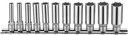 1/4" Doppenset lang 6-kant 11 delig 21115