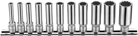 1/4" Doppenset lang 6-kant SAE 11 delig 21110D5