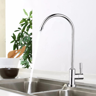 1/4 Inch Connect Hose Water Filter Faucet Chrome Plated Reverse Osmosis Filters Parts Purifier Direct Drinking Tap Kitchen