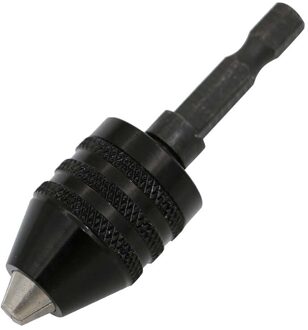 1/4 Inch Hex Shank Snelspanboorhouder Quick Change Adapter Converter 0.3-6.5Mm (Zwart)