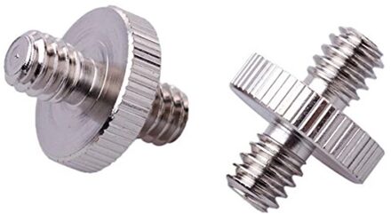 1/4 "Male Naar 1/4" Buitendraad Adapter 1/4 Inch Dubbele Man Schroef Adapter Ondersteunt Statief Mayitr Camera Accessoires 2stk