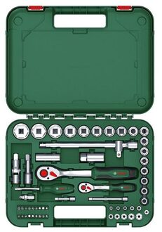 1/4" + 1/2" Ratchet set 56-piece (1/4" ratel, 1/2" ratel, 29x dop, 7x verlengstuk of adapters, 18x bit) - 1600A02Z9G