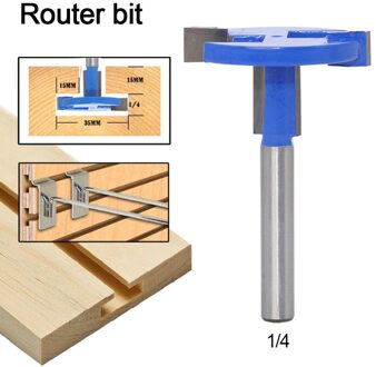 1/4 "Shake T-Track Steken Hout Router Bit Frezen Trimmer Houtbewerking Cutter Tool Straight Edge Blade Router Bit voor Hout