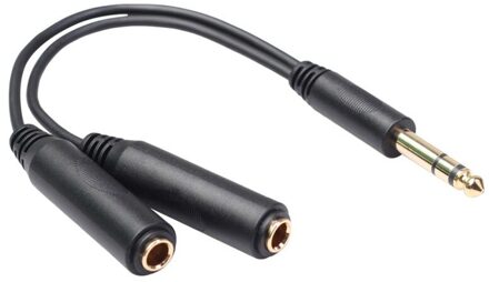 1/4 Splitter En 1/4 "Trs Stereo Male Naar Dual 1/4" Trs Stereo Vrouwelijke Y Kwart Inch-8 inch/20 Cm Splitter Kabel