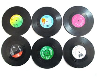 1/4 Stks/set Retro Glas Coaster Set Vinyl Record Drankjes Mat Onderzetters Cup Mat Koffie Voor Pvc Drankjes home Decor Coaster Gereedschap