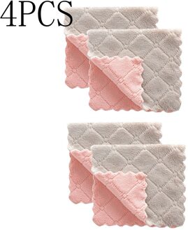 1/4 Stuks Microfiber Keuken Handdoek Absorberende Vaatdoek Non-stick Olie Wassen Keuken Vod Huishoudelijke Servies Reinigen vegen Gereedschap B 4stk