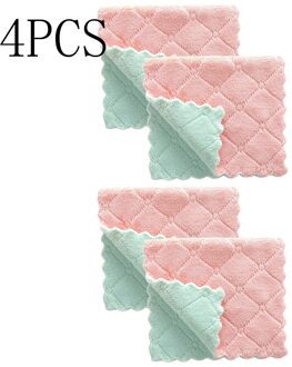 1/4 Stuks Microfiber Keuken Handdoek Absorberende Vaatdoek Non-stick Olie Wassen Keuken Vod Huishoudelijke Servies Reinigen vegen Gereedschap C 4stk