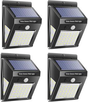 1-4 Stuks Pir Motion Sensor 30 Led Solar Light Outdoor Zonne-energie Led Tuin Licht Waterdicht Emergency Muur lamp 4stk 40 LED