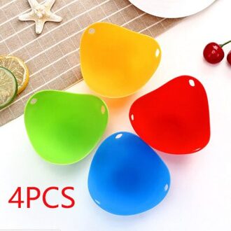 1/4 Stuks Siliconen Ei Stroper Pocheren Pods Pan Mold Eierkoker Kom Food Grade Fornuis Keuken Gadget Koken gereedschap 4stk