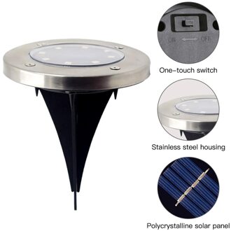 1/4 Stuks Solar Ondergrondse Lichten Outdoor 8 Led Gekleurde Solar Schijf Tuinverlichting Waterdichte Ronde Landschap Verlichting Voor Tuin 1stk