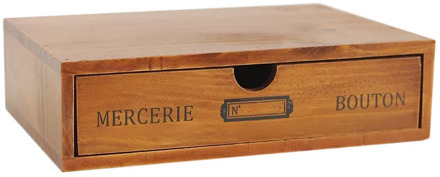 1-4 Tiers 24.5 x 17.5 x 6.5cm Solid Wood Drawer Type Table File Cabinet Tool Box Desktop Storage Container