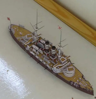1: 400 Japan Mikasa No. Shikishima Class Battleship Paper Model Battleship Model Handmade Paper Art DIY