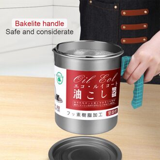 1.4L Rvs Reuzel Tank Olie Filter Pot Grote Capaciteit Filter Olie Separator Opslagtank Keuken Gereedschap Olie Strorage Fles