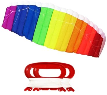 1.4M Regenboog Vliegers Dual Line Stunt Kinderen Vlieger Met Handvat Lijn Outdoor Fun Sport Educatief Vliegers Voor Kinderen en Volwassenen