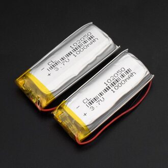 1-4P 3.7V 1000Mah Lithium Polymer Oplaadbare Batterij Li-Po 102050 Li-Ion Cellen Voor Bluetooth luidspreker Gps Navigator Dvr Dvd Pad 102050 1000mAh 2stk