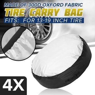 1/4Pc Universele 13-19Inch Auto Suv Tire Cover Case Reservewiel Wiel Tas Tyre Spare opslag Meters Tote Polyester Oxford Doek 4stk 65X37cm