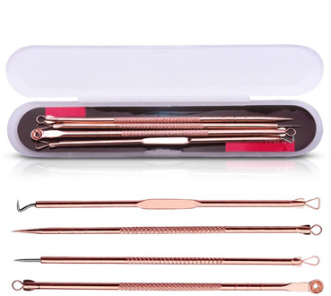 1/ 4pcs Blackhead Comedone Acne Pimple Blemish Extractor Vacuum Black Head Remover Tool Spoon Needle Set Face Skin Care Tools