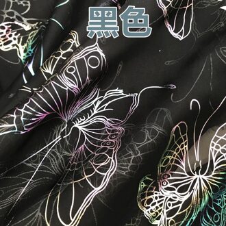 1.5*1 M Zwart Wit Kleurrijke Vlinder Bruids Jurk Applique Diy Hoofdtooi Sjaal Veil Geborduurde Lace Stof Patch Tafel cover