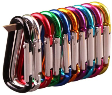 1/5/10PCS Climbing Button Carabiner Camping Hiking Hook Outdoor Sports Multi Colors Aluminium Safety Buckle Keychain