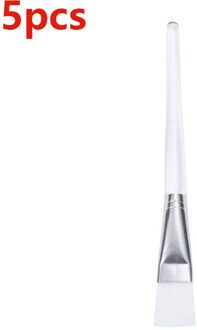 1/5/10Pcs Transparante Make-Up Borstel Glad Wol Plastic Handvat Masker Borstel Professionele Gezicht Make-Up tool Cosmetische 5stk