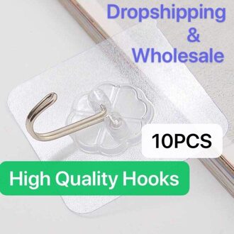 1/5/10Pcs Transparante Sterke Zelfklevende Deur Muur Hangers Haken Zuig Zware Belasting Rack Cup Sucker voor Keuken Badkamer 10stk