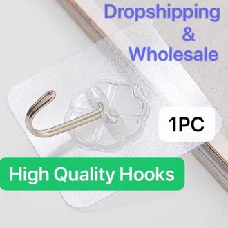1/5/10Pcs Transparante Sterke Zelfklevende Deur Muur Hangers Haken Zuig Zware Belasting Rack Cup Sucker voor Keuken Badkamer 1stk
