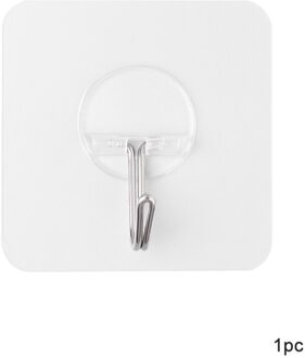 1/5/10Pcs Zelfklevende Haak Waterdichte Opslag Hanger Anti-Slip Sterke Steken Muur Haak 2Kg transparante Naadloze Hanger Keuken 1stk-6.2x6.2cm