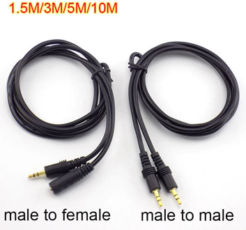 1.5/3/5/10M DC 3.5mm RCA Stereo Audio Male jack to Male to Female Extension Cable Cord For Headphone MP3/4 TV Computer Connector